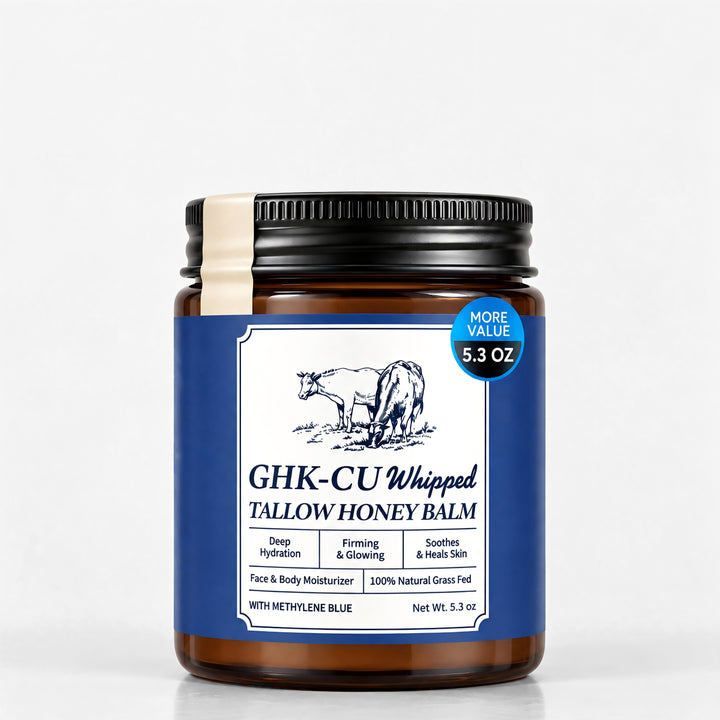 Beef Tallow Balm with Copper Peptide and Manuka Honey, Anti-Aging, 5.3 oz