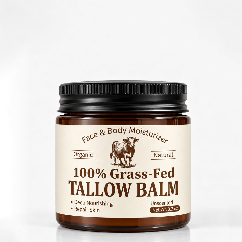 Beef Tallow Face Moisturizer, Organic Grass Fed, Fragrance Free, 3.2 oz