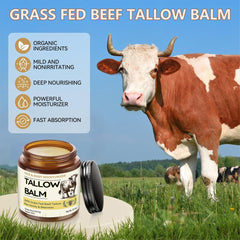 Beef Tallow and Honey Balm, Organic Grass Fed Face Moisturizer, Body Butter - veakoo