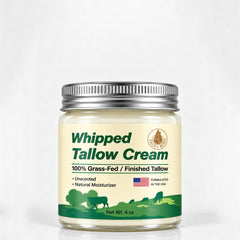 Beef Tallow Balm, Organic Grass Fed, Unscented Face and Body Cream, 4 oz - veakoo