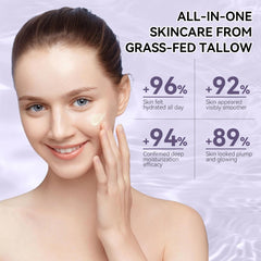 Beef Tallow Balm, Organic Grass Fed, Unscented Face and Body Cream, 4 oz - veakoo