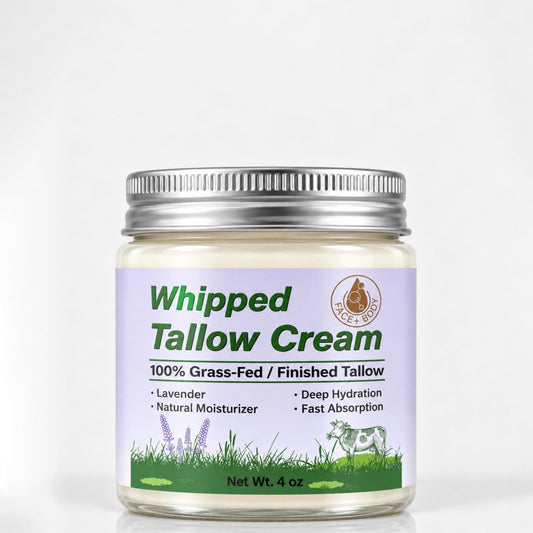 Beef Tallow Balm, Organic Grass Fed, Unscented Face and Body Cream, 4 oz - veakoo