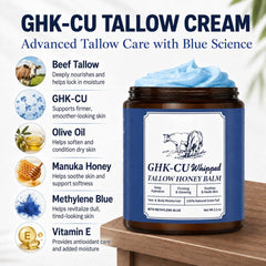 Beef Tallow Balm with Copper Peptide and Manuka Honey, Anti-Aging, 5.3 oz - veakoo