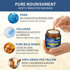 Beef Tallow Balm with PDRN Collagen and Retinol, Anti-Aging Face Moisturizer, 3.5 oz - veakoo