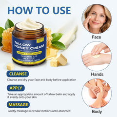 Beef Tallow Balm with PDRN Collagen and Retinol, Anti-Aging Face Moisturizer, 3.5 oz - veakoo