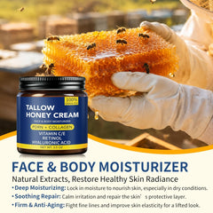 Beef Tallow Balm with PDRN Collagen and Retinol, Anti-Aging Face Moisturizer, 3.5 oz - veakoo