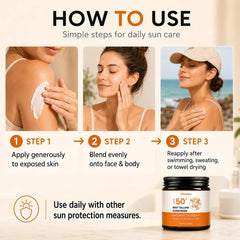 Beef Tallow Sunscreen SPF 50, Zinc Oxide, Grass Fed, Unscented, 2 oz - veakoo