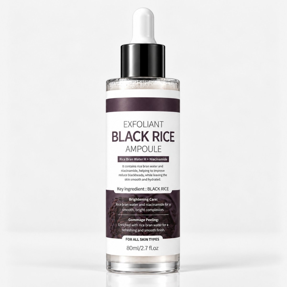 Black Rice Exfoliant Peeling Ampoule, Brightening Serum, 2.7oz - veakoo