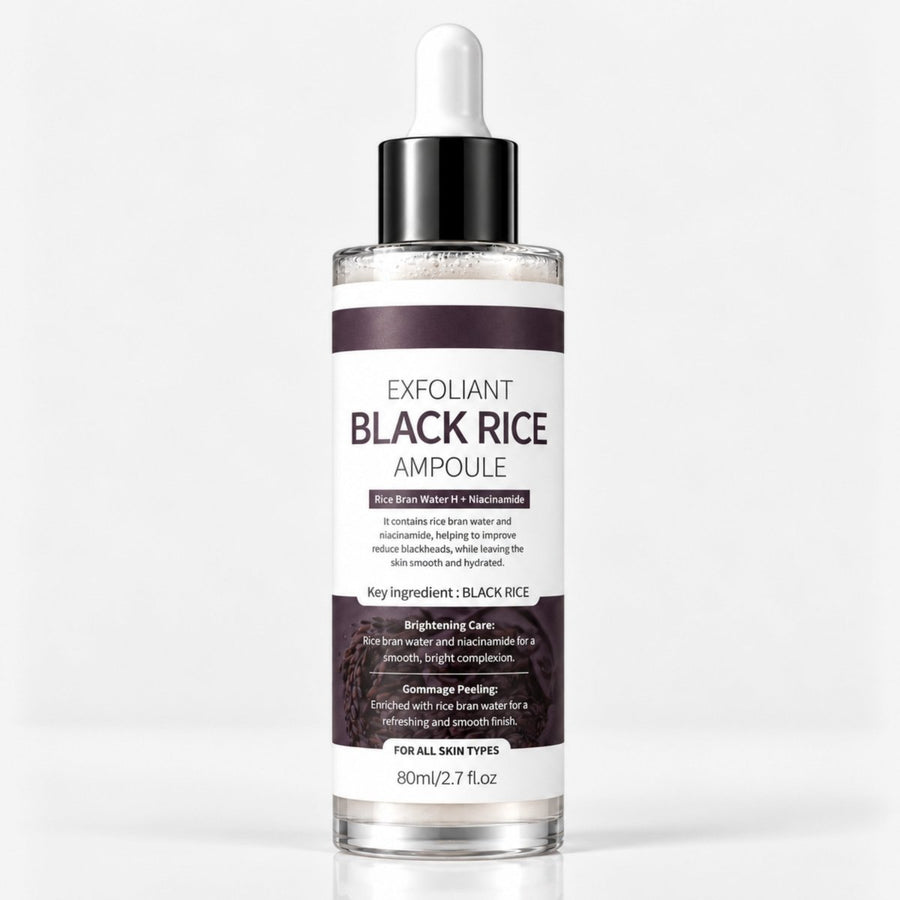 Black Rice Exfoliant Peeling Ampoule, Brightening Serum, 2.7oz - veakoo