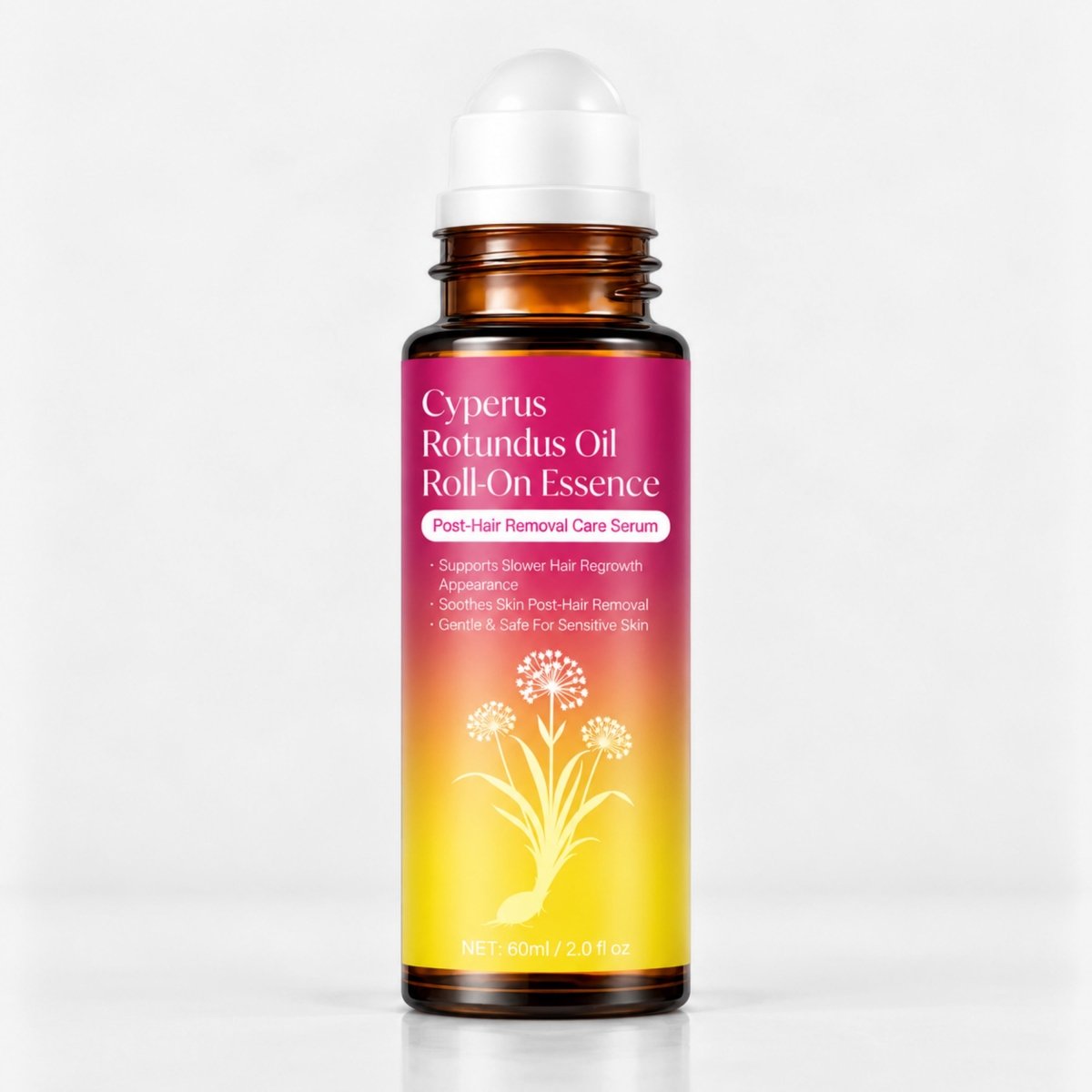 Cyperus Rotundus Oil Serum Roll-On, Hair Growth Inhibitor, 2.02 fl oz - veakoo