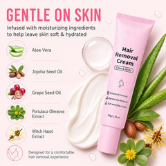 Hair Removal Cream for Women, Face and Body Depilatory with Spatula, 1.76 oz - veakoo