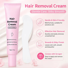 Hair Removal Cream for Women, Face and Body Depilatory with Spatula, 1.76 oz - veakoo