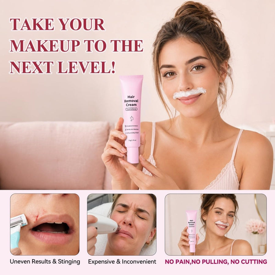 Hair Removal Cream for Women, Face and Body Depilatory with Spatula, 1.76 oz - veakoo