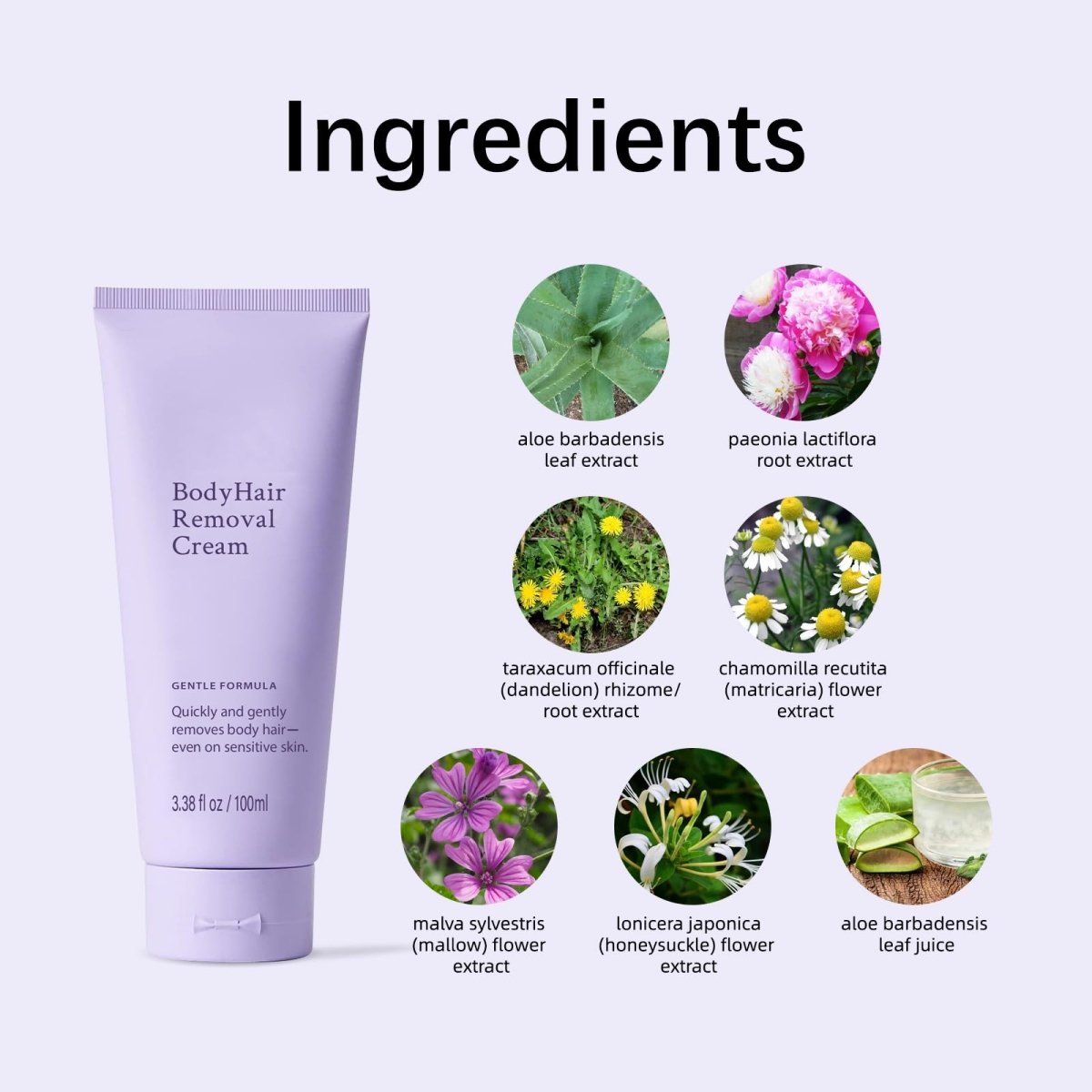 Hair Removal Cream for Women, Legs Arms Underarms and Bikini, with Spatula, 3.38oz - veakoo