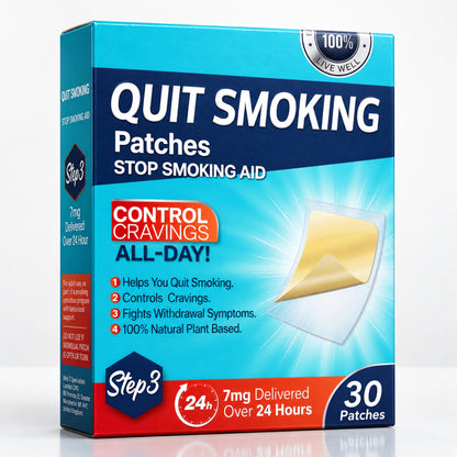 Nicotine-Free Smoking Support Patches, Daily Wellness, 30 Patches