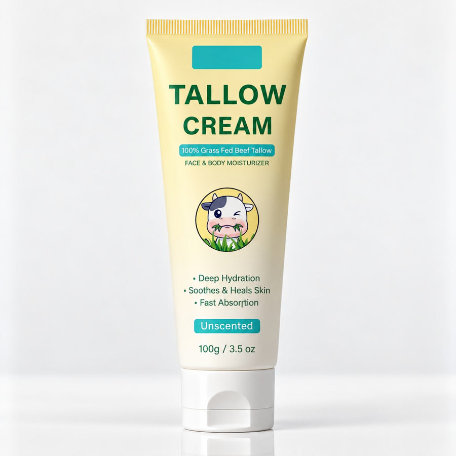 Whipped Beef Tallow Cream, Unscented Face and Body Moisturizer, 3.5 oz