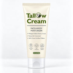 Grass-Fed Beef Tallow Cream, Whipped Face and Body Moisturizer, 3.5 oz