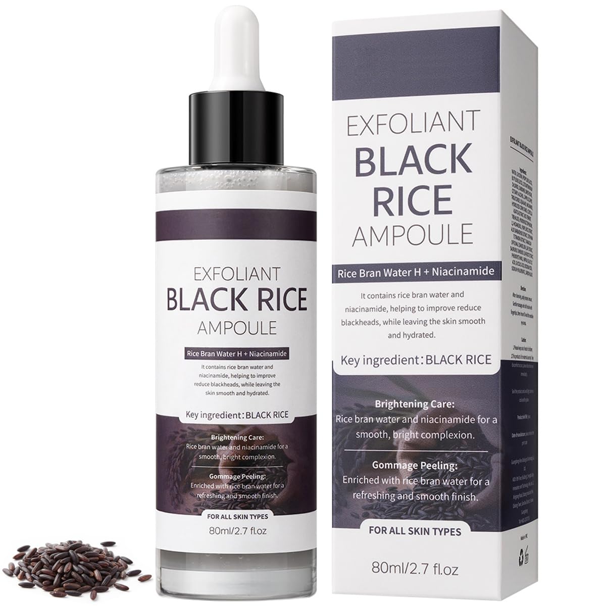 Black Rice Exfoliating Serum - Deep Cleansing Ampoule for Smooth Skin - veakoo