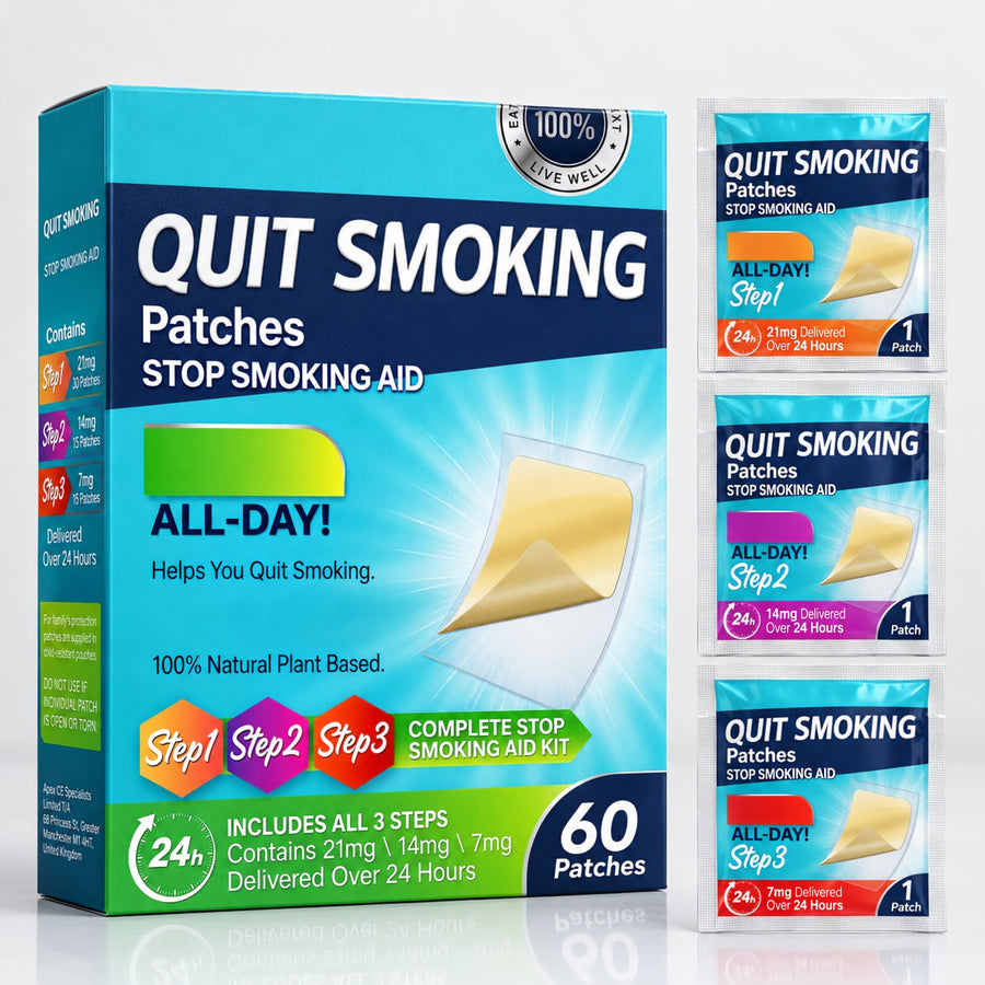 Nicotine-Free Smoking Support Patches, Daily Wellness, 60 Patches