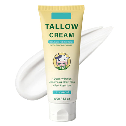 Whipped Beef Tallow Cream, Unscented Face and Body Moisturizer, 3.5 oz