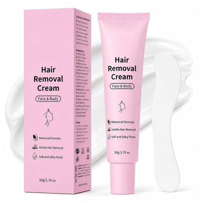 Hair Removal Cream for Women, Face and Body Depilatory with Spatula, 1.76 oz