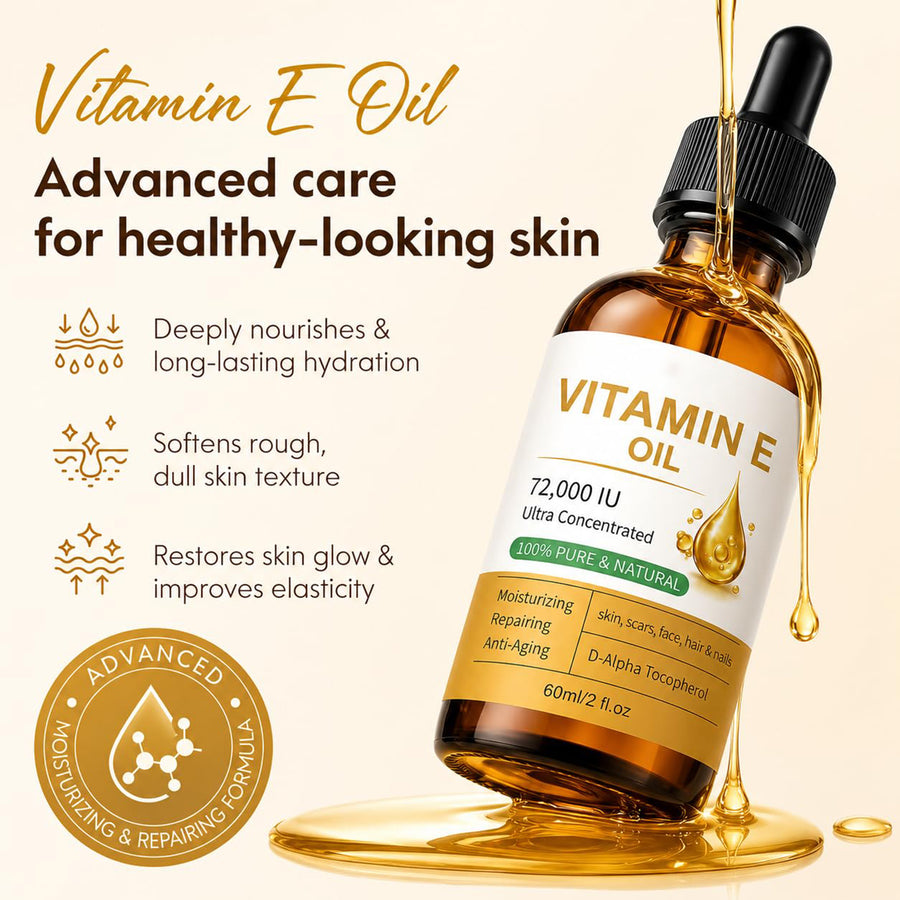 Vitamin E Face Cream with Tocopherol, Hydrating Moisturizer, 2 oz