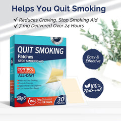 Nicotine-Free Smoking Support Patches, Daily Wellness, 30 Patches