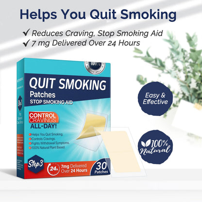 Nicotine-Free Smoking Support Patches, Daily Wellness, 30 Patches