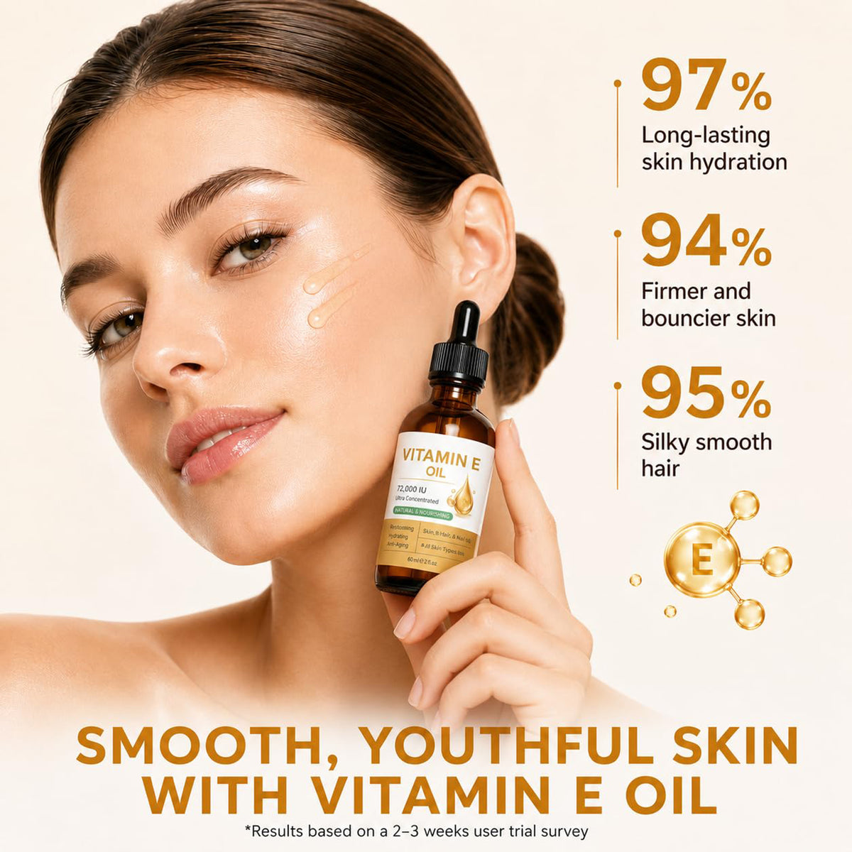 Vitamin E Face Cream with Tocopherol, Hydrating Moisturizer, 2 oz