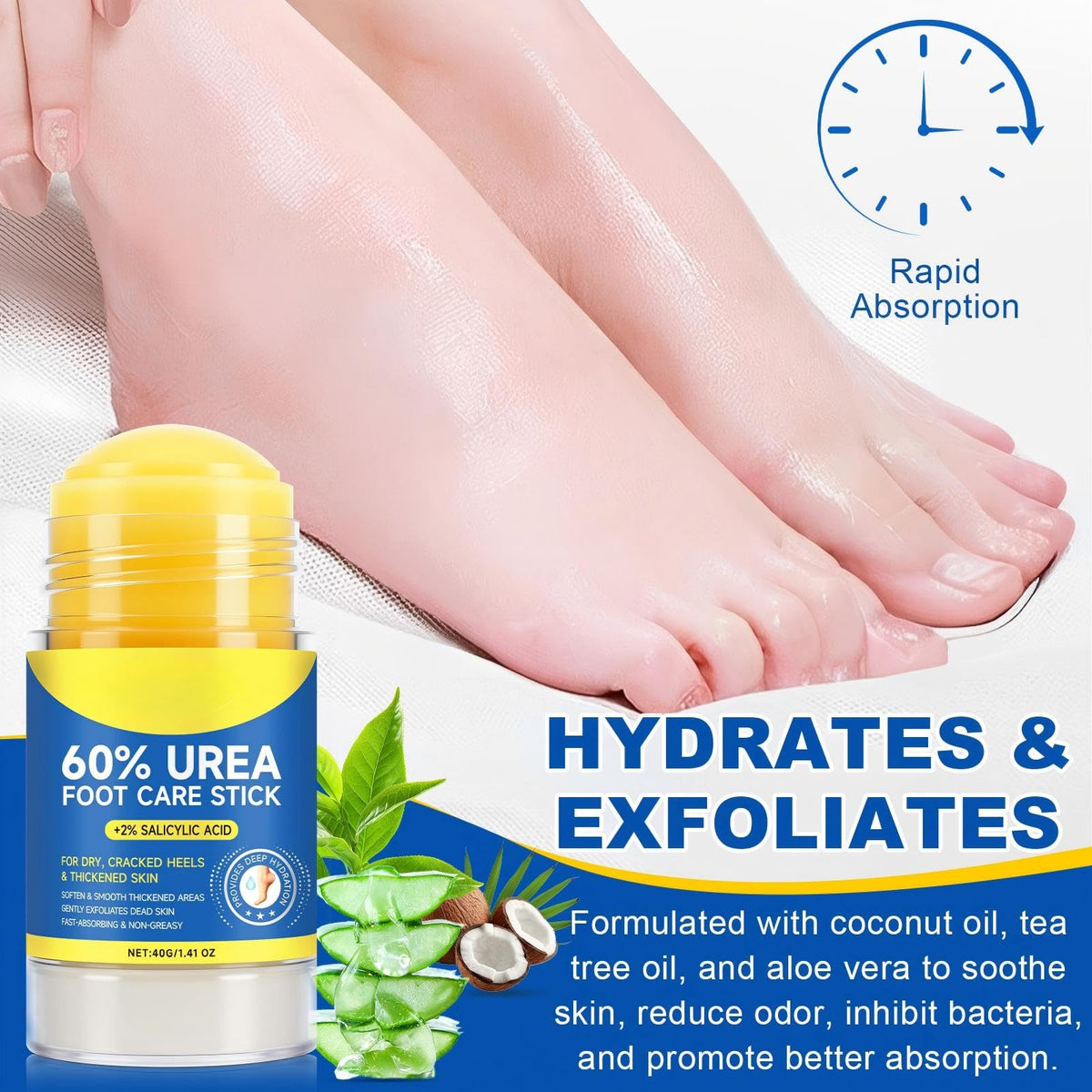 60% Urea Foot Cream Stick with 2% Salicylic Acid, 1.41 oz