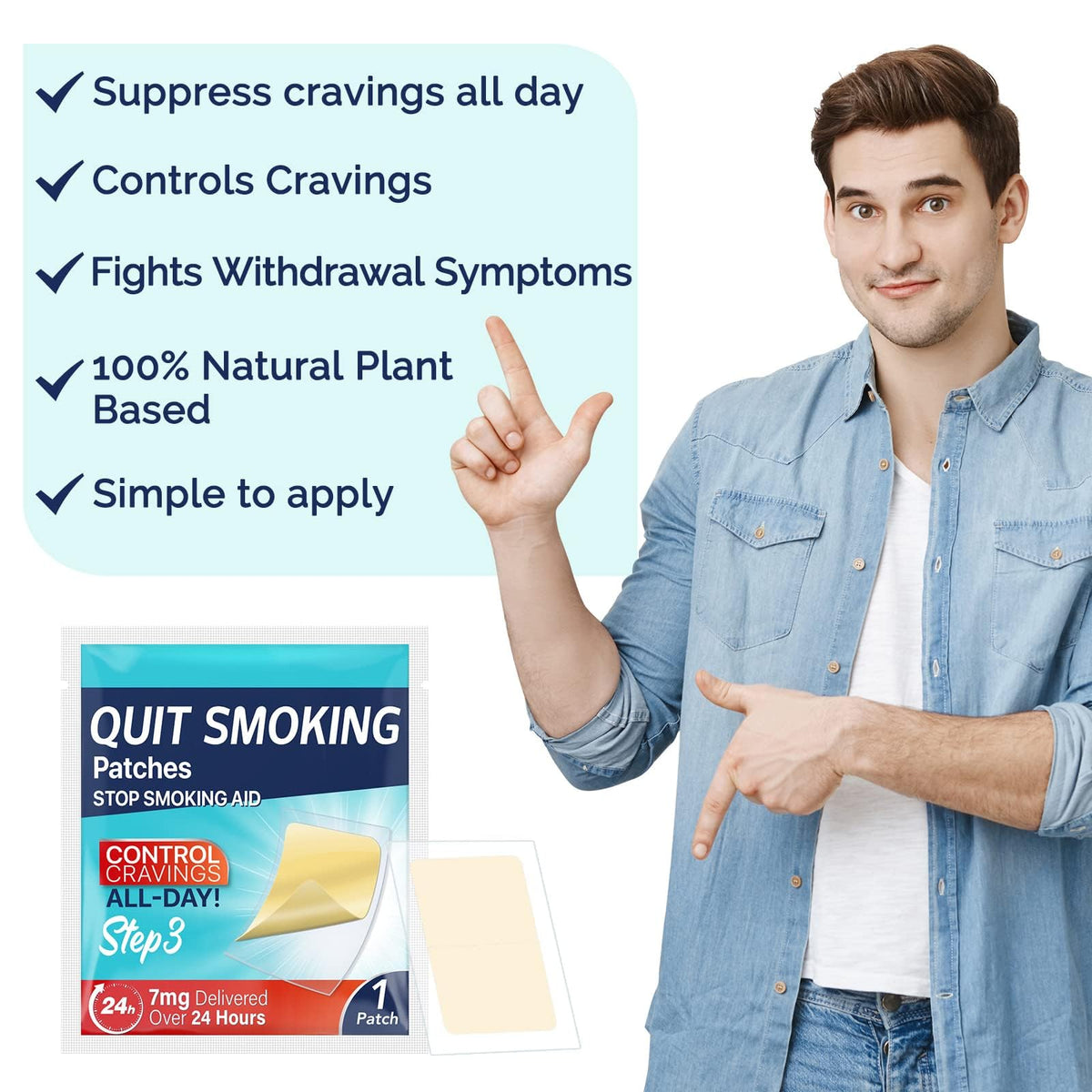 Nicotine-Free Smoking Support Patches, Daily Wellness, 30 Patches