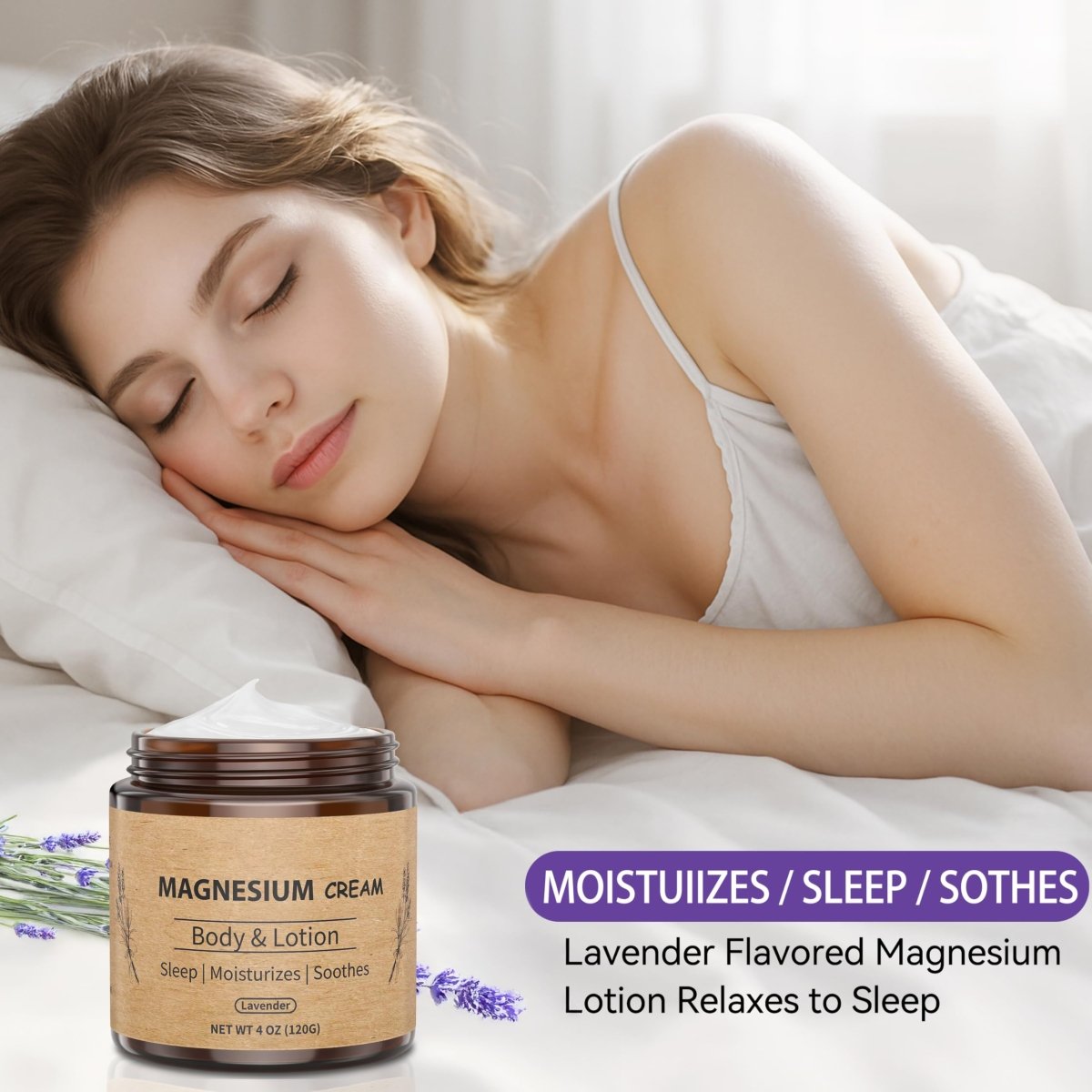 Magnesium Body Butter with Jojoba Oil and Shea Butter, Safe for Kids, 4 oz - veakoo