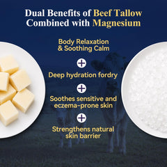 Magnesium Lotion, Grass Fed Tallow, Sleep and Muscle Support, Lavender 4 oz - veakoo