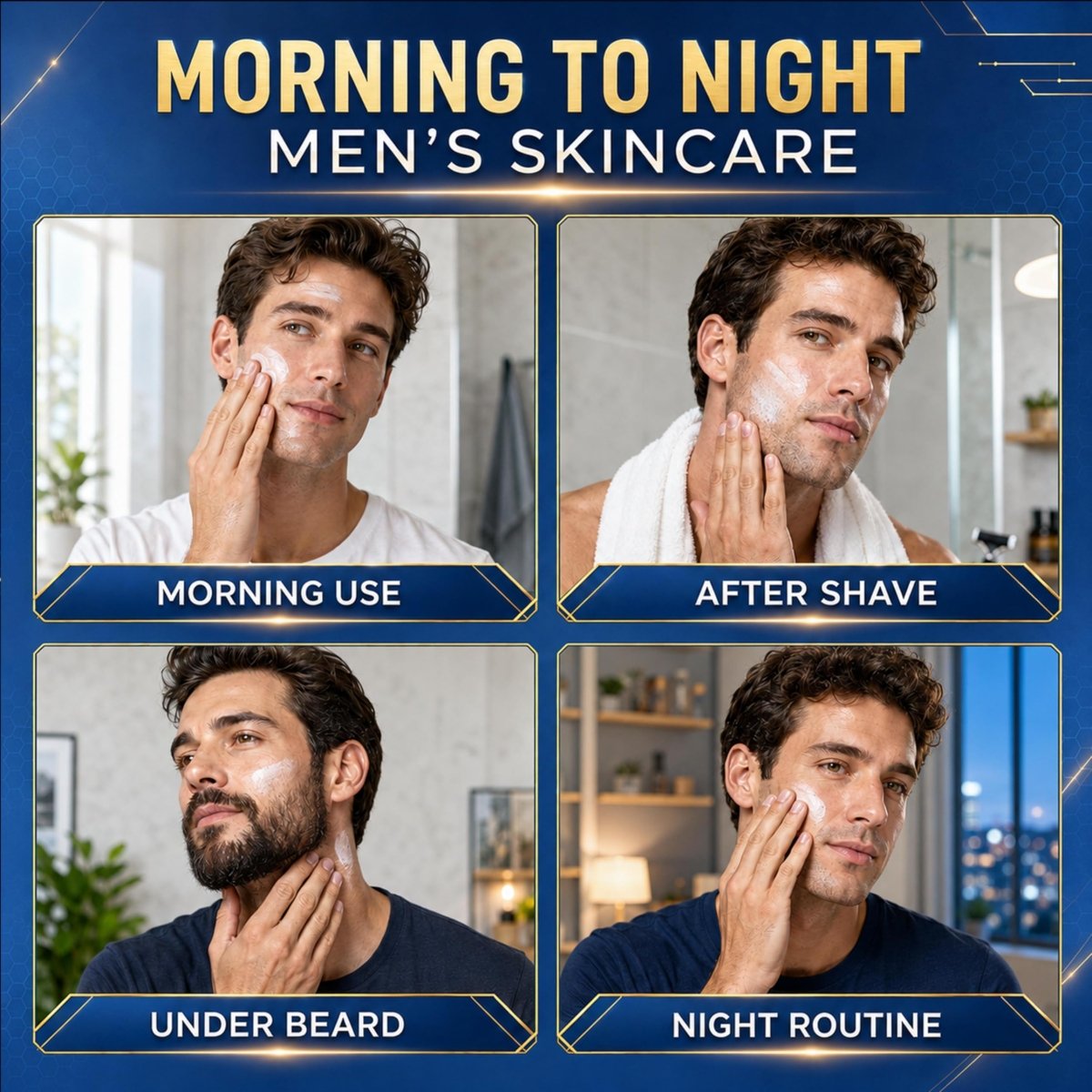 Mens Face Moisturizer with Niacinamide, Ceramide and Carnosine, 5.4 oz - veakoo