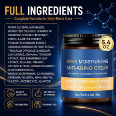 Mens Face Moisturizer with Niacinamide, Ceramide and Carnosine, 5.4 oz - veakoo
