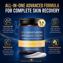 Mens Face Moisturizer with Niacinamide, Ceramide and Carnosine, 5.4 oz - veakoo