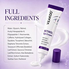 Retinol Eye Cream, Anti-Aging for Dark Circles and Puffiness, 1.06 oz - veakoo