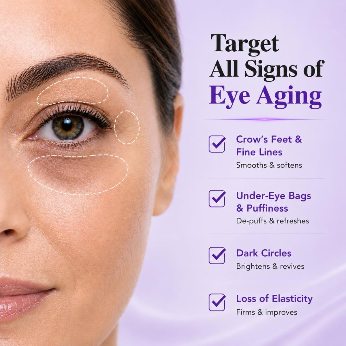 Retinol Eye Cream, Anti-Aging for Dark Circles and Puffiness, 1.06 oz - veakoo