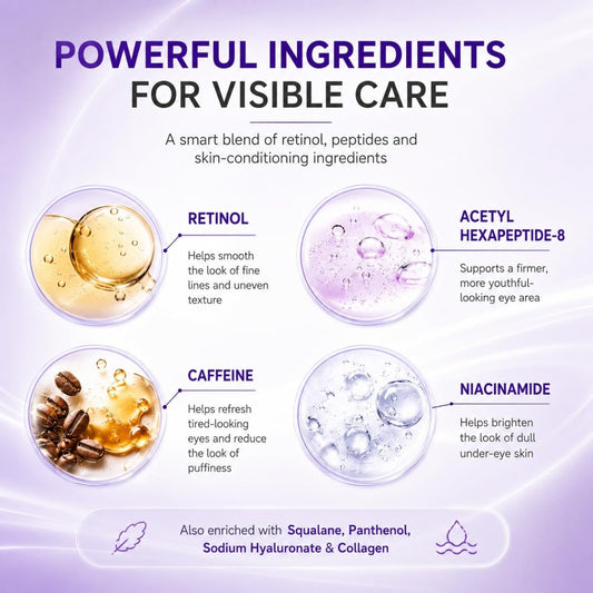 Retinol Eye Cream, Anti-Aging for Dark Circles and Puffiness, 1.06 oz - veakoo