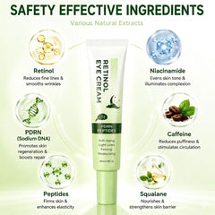 Retinol Eye Cream with PDRN and Peptides, Anti-Aging Under Eye Care, 1.06 oz - veakoo