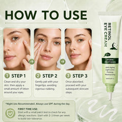Retinol Eye Cream with PDRN and Peptides, Anti-Aging Under Eye Care, 1.06 oz - veakoo