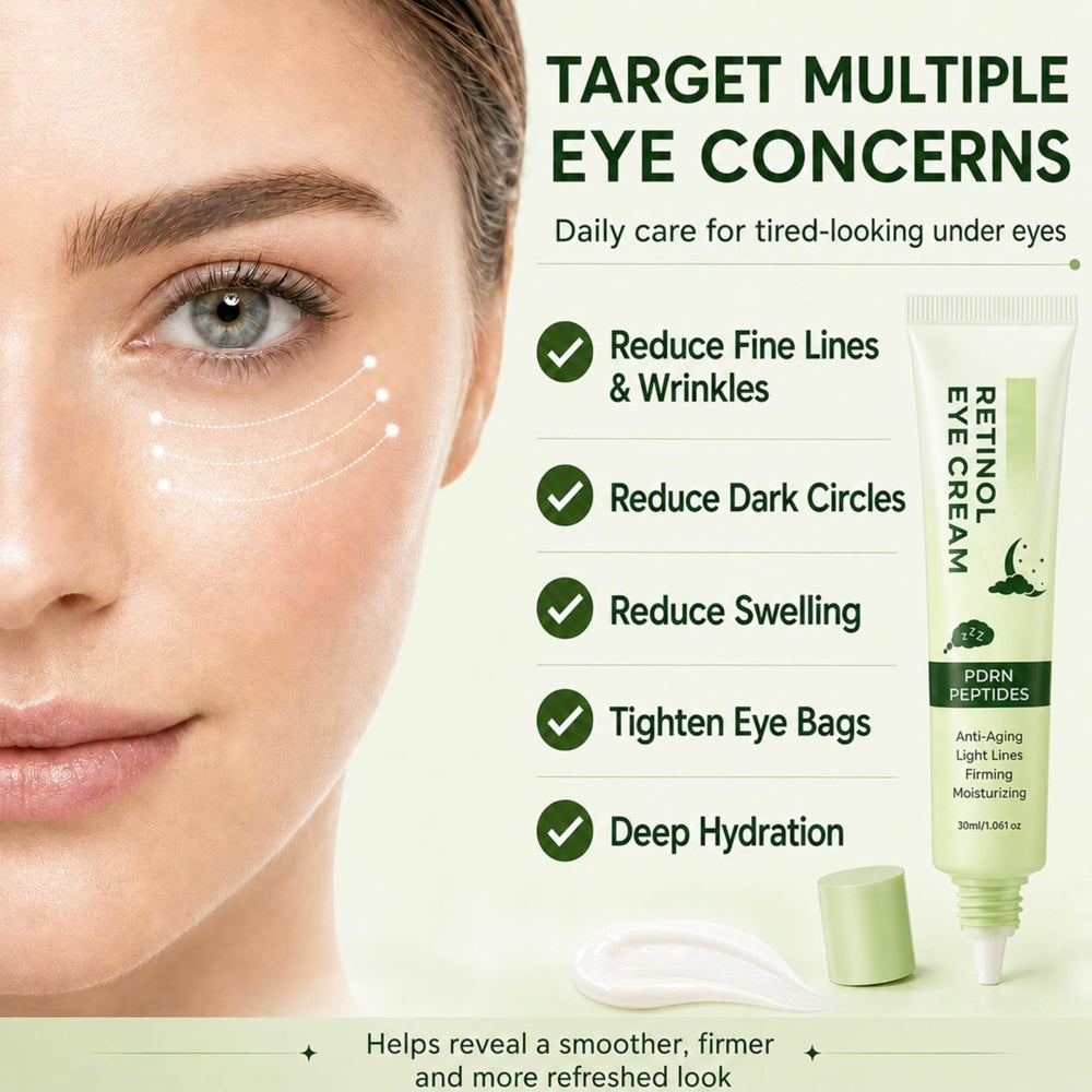 Retinol Eye Cream with PDRN and Peptides, Anti-Aging Under Eye Care, 1.06 oz - veakoo