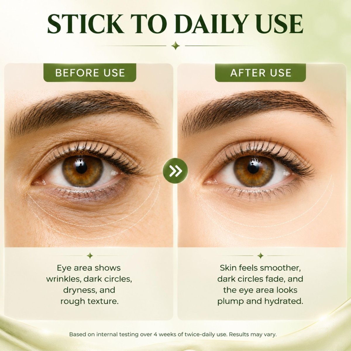 Retinol Eye Cream with PDRN and Peptides, Anti-Aging Under Eye Care, 1.06 oz - veakoo
