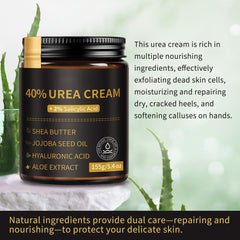 Urea Cream 40% with Salicylic Acid 2%, Dry Cracked Skin, 5.4 oz - veakoo