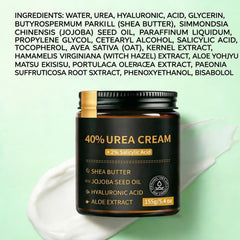 Urea Cream 40% with Salicylic Acid 2%, Dry Cracked Skin, 5.4 oz - veakoo
