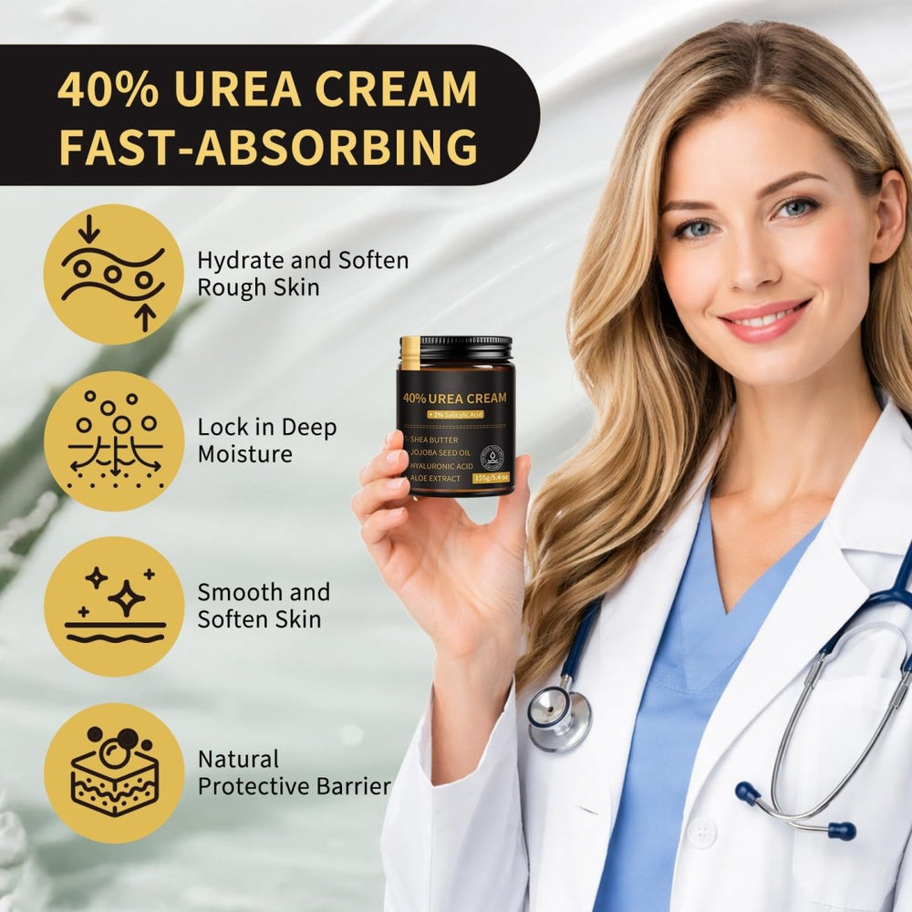 Urea Cream 40% with Salicylic Acid 2%, Dry Cracked Skin, 5.4 oz - veakoo