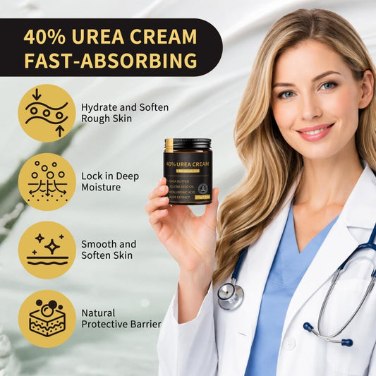 Urea Cream 40% with Salicylic Acid 2%, Dry Cracked Skin, 5.4 oz - veakoo