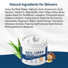 Urea Cream 40% with Salicylic Acid 2%, Foot and Hand Cream, Callus Remover, 5.29 oz - veakoo