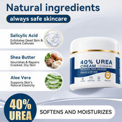 Urea Cream 40% with Salicylic Acid 2%, Foot and Hand Cream, Callus Remover, 5.29 oz - veakoo