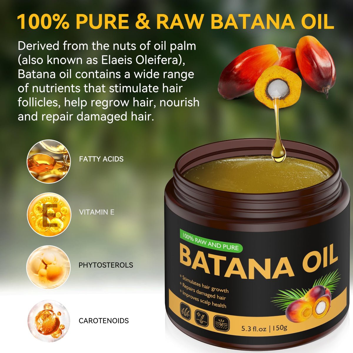 Veakoo Raw Batana Oil for Hair Growth, 100% Natural Pure (3.2 oz) - veakoo